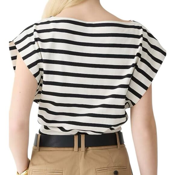 NWT J CREW Boatneck muscle T-shirt in stripe mariner cotton - Picture 3 of 7